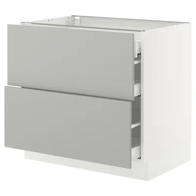 Ikea Sektion / Maximera Base Cabinet With 2 Fronts/3 Drawers, White/havstorp Light Gray, 36x24x30 "
