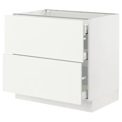 Ikea Sektion / Maximera Base Cabinet With 2 Fronts/3 Drawers, White/vallstena White, 36x24x30 "