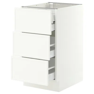 Ikea Sektion / Maximera Base Cabinet With 3 Fronts/4 Drawers, White/aspudden Matte White, 18x24x30 "