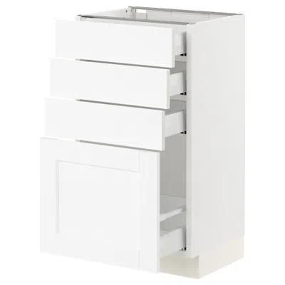 Ikea Sektion / Maximera Base Cabinet With 4 Drawers, White Enköping/white Wood Effect, 18x15x30 "