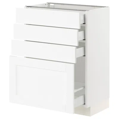 Ikea Sektion / Maximera Base Cabinet With 4 Drawers, White Enköping/white Wood Effect, 24x15x30 "