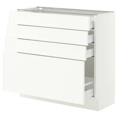 Ikea Sektion / Maximera Base Cabinet With 4 Drawers, White/aspudden Matte White, 36x15x30 "