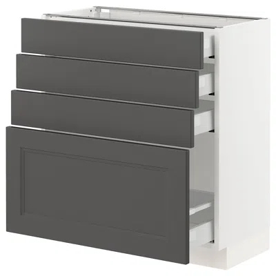 Ikea Sektion / Maximera Base Cabinet With 4 Drawers, White/axstad Dark Gray, 30x15x30 " In Multi