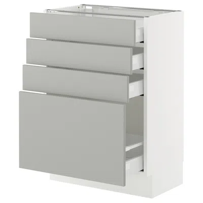 Ikea Sektion / Maximera Base Cabinet With 4 Drawers, White/havstorp Light Gray, 24x15x30 "