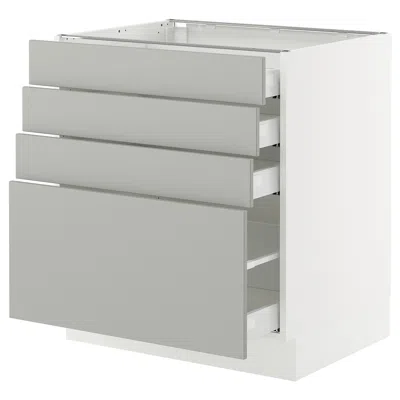 Ikea Sektion / Maximera Base Cabinet With 4 Drawers, White/havstorp Light Gray, 30x24x30 "