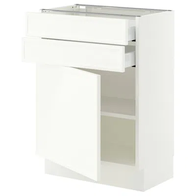 Ikea Sektion / Maximera Base Cabinet With Door/2 Drawers, White/aspudden Matte White, 24x15x30 "