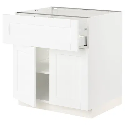 Ikea Sektion / Maximera Base Cabinet With Drawer/2 Doors, White Enköping/white Wood Effect, 30x24x30 "