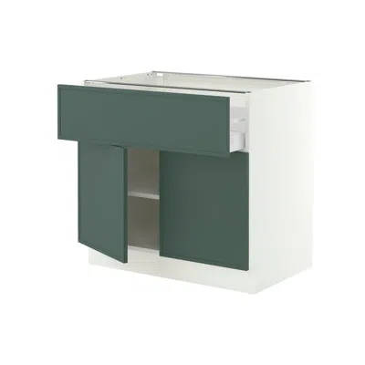 Ikea Sektion / Maximera Base Cabinet With Drawer/2 Doors, White/aspudden Dark Gray-green, 36x24x30 "