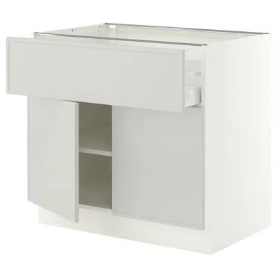 Ikea Sektion / Maximera Base Cabinet With Drawer/2 Doors, White/aspudden Light Gray, 36x24x30 "