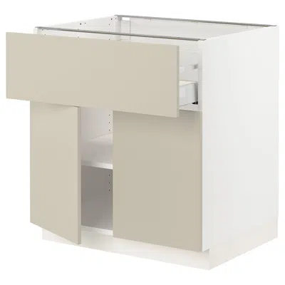 Ikea Sektion / Maximera Base Cabinet With Drawer/2 Doors, White/havstorp Beige, 30x24x30 "