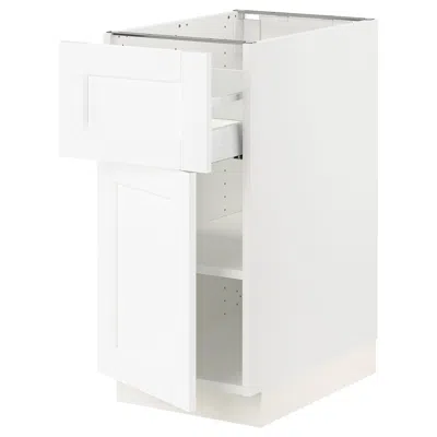 Ikea Sektion / Maximera Base Cabinet With Drawer/door, White Enköping/white Wood Effect, 15x24x30 "