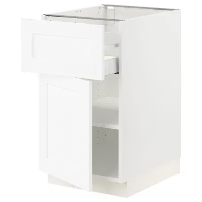 Ikea Sektion / Maximera Base Cabinet With Drawer/door, White Enköping/white Wood Effect, 18x24x30 "