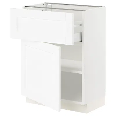 Ikea Sektion / Maximera Base Cabinet With Drawer/door, White Enköping/white Wood Effect, 24x15x30 "