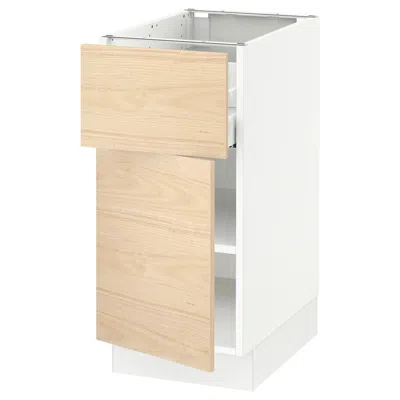 Ikea Sektion / Maximera Base Cabinet With Drawer/door, White/askersund Light Ash Effect, 15x24x30 "