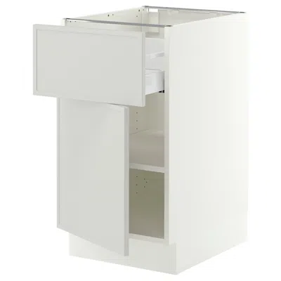 Ikea Sektion / Maximera Base Cabinet With Drawer/door, White/aspudden Light Gray, 18x24x30 "