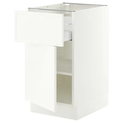 Ikea Sektion / Maximera Base Cabinet With Drawer/door, White/aspudden Matte White, 18x24x30 "