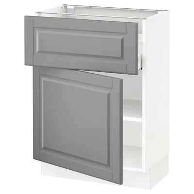 Ikea Sektion / Maximera Base Cabinet With Drawer/door, White/bodbyn Gray, 24x15x30 "