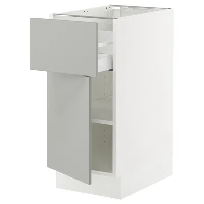 Ikea Sektion / Maximera Base Cabinet With Drawer/door, White/havstorp Light Gray, 15x24x30 "