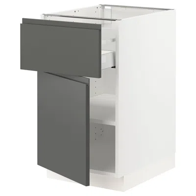 Ikea Sektion / Maximera Base Cabinet With Drawer/door, White/voxtorp Dark Gray, 18x24x30 "