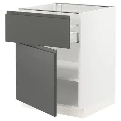 Ikea Sektion / Maximera Base Cabinet With Drawer/door, White/voxtorp Dark Gray, 24x24x30 "