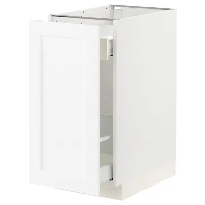 Ikea Sektion / Maximera Base Cabinet With Pull-out Storage, White Enköping/white Wood Effect, 15x24x30 "