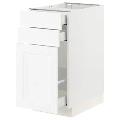 Ikea Sektion / Maximera Base Cabinet/pull-out Storage/2 Drawerrs, White Enköping/white Wood Effect, 15x24
