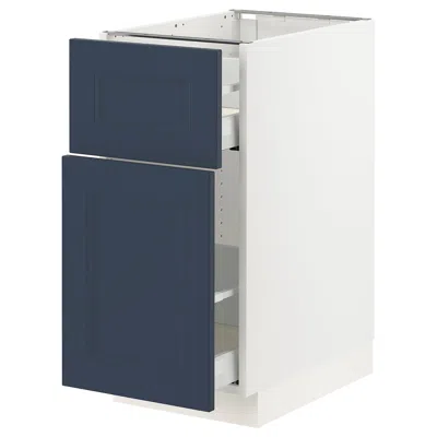 Ikea Sektion / Maximera Base Cabinet/pull-out Storage/drawer, White Axstad/matte Blue, 15x24x30 "