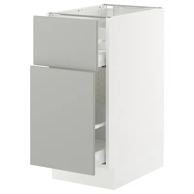 Ikea Sektion / Maximera Base Cabinet/pull-out Storage/drawer, White/havstorp Light Gray, 15x24x30 "