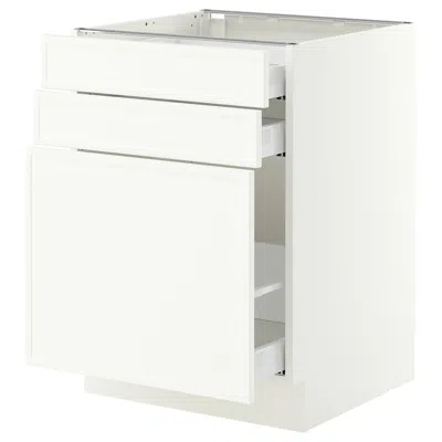 Ikea Sektion / Maximera Base Cabinet/pull-out Storage/2 Drawerrs, White/aspudden Matte White, 24x24x30 "