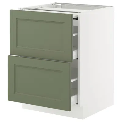 Ikea Sektion / Maximera Bc With Pull-out Work Surface/2 Drawers, White/axstad Gray-green, 24x24x30 "