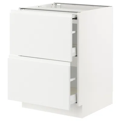 Ikea Sektion / Maximera Bc With Pull-out Work Surface/2 Drawers, White/voxtorp Matte White, 24x24x30 "