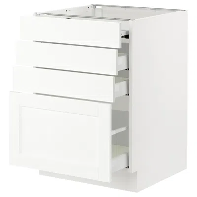 Ikea Sektion / Maximera Bc With Pull-out Work Surface/3 Drawers, White Enköping/white Wood Effect, 24x24x