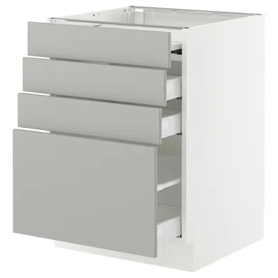 Ikea Sektion / Maximera Bc With Pull-out Work Surface/3 Drawers, White/havstorp Light Gray, 24x24x30 "