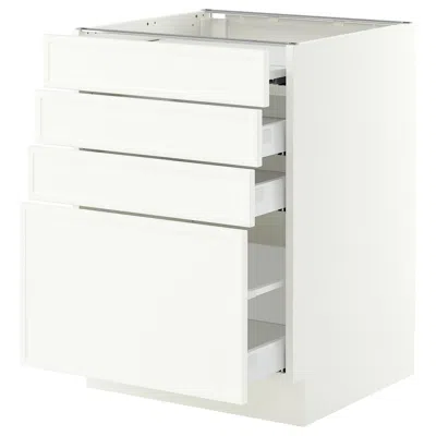 Ikea Sektion / Maximera Bc With Pull-out Work Surface/3 Drawers, White/aspudden Matte White, 24x24x30 "