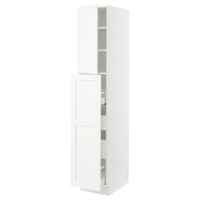 Ikea Sektion / Maximera Hc With Pull-open Func 1 Door/4 Drawers​, White Enköping/white Wood Effect, 15x24