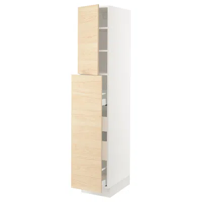 Ikea Sektion / Maximera Hc With Pull-open Func 1 Door/4 Drawers​, White/askersund Light Ash Effect, 15x24