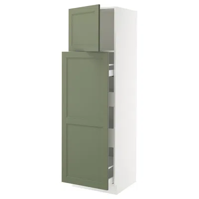 Ikea Sektion / Maximera Hc With Pull-open Func 1 Door/4 Drawers​, White/axstad Gray-green, 24x24x80 "