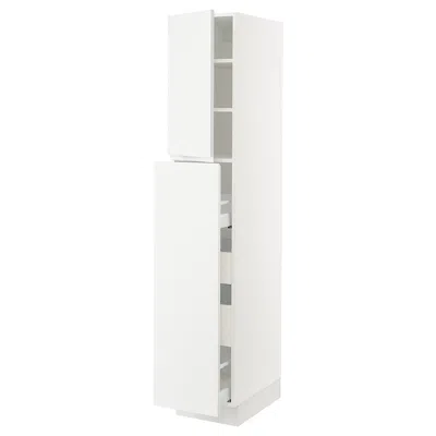 Ikea Sektion / Maximera Hc With Pull-open Func 1 Door/4 Drawers​, White/voxtorp Matte White, 15x24x80 "