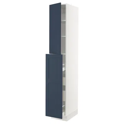 Ikea Sektion / Maximera Hc With Pull-open Func 4 Drawer/1 Door/ 2 Shelves, White Axstad/matte Blue, 15x24