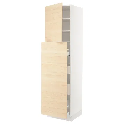 Ikea Sektion / Maximera Hc With Pull-open Func 4 Drawer/1 Door/ 2 Shelves, White/askersund Light Ash Effe In Nude