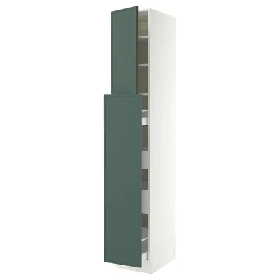 Ikea Sektion / Maximera Hc With Pull-open Func 4 Drawer/1 Door/ 2 Shelves, White/aspudden Dark Gray-green