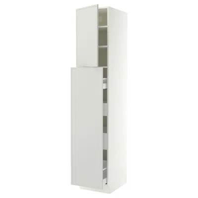 Ikea Sektion / Maximera Hc With Pull-open Func 4 Drawer/1 Door/ 2 Shelves, White/aspudden Light Gray, 18x
