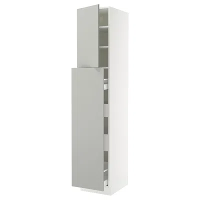 Ikea Sektion / Maximera Hc With Pull-open Func 4 Drawer/1 Door/ 2 Shelves, White/havstorp Light Gray, 18x