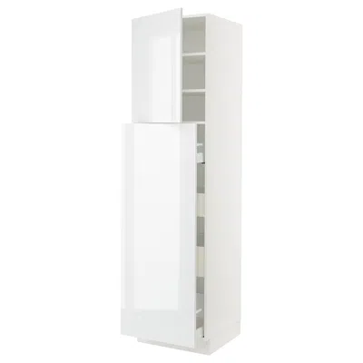Ikea Sektion / Maximera Hc With Pull-open Func 4 Drawer/1 Door/ 2 Shelves, White/ringhult White, 24x24x90