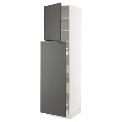 Ikea Sektion / Maximera Hc With Pull-open Func 4 Drawer/1 Door/ 2 Shelves, White/voxtorp Dark Gray, 24x24