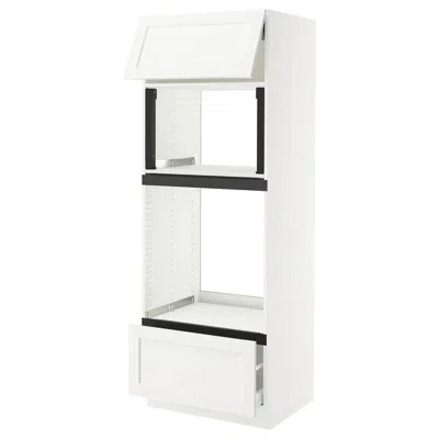 Ikea Sektion / Maximera High Cabinet For Micro/oven+drawer/door, White Enköping/white Wood Effect, 30x24x