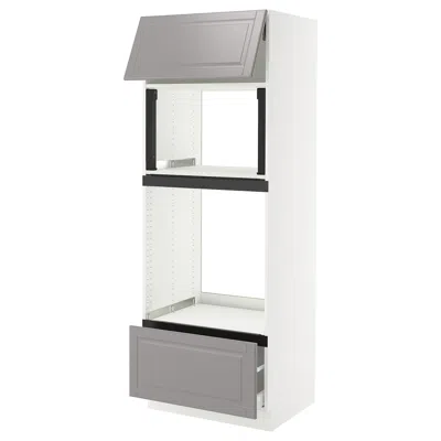 Ikea Sektion / Maximera High Cabinet For Micro/oven+drawer/door, White/bodbyn Gray, 30x24x80 "
