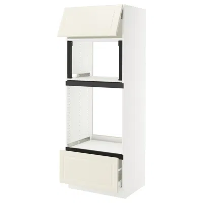 Ikea Sektion / Maximera High Cabinet For Micro/oven+drawer/door, White/bodbyn Off-white, 30x24x80 "