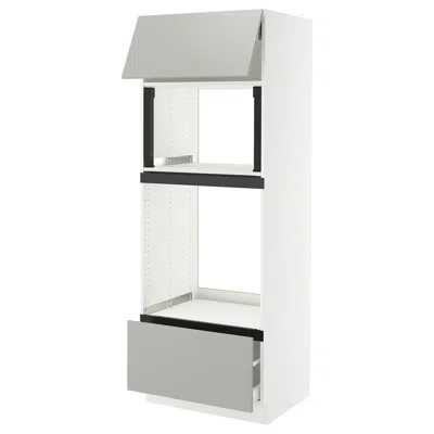 Ikea Sektion / Maximera High Cabinet For Micro/oven+drawer/door, White/havstorp Light Gray, 30x24x80 "