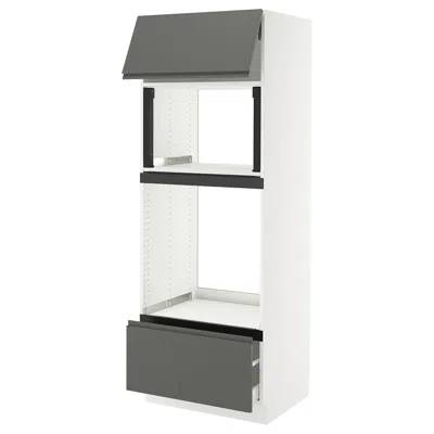 Ikea Sektion / Maximera High Cabinet For Micro/oven+drawer/door, White/voxtorp Dark Gray, 30x24x80 "